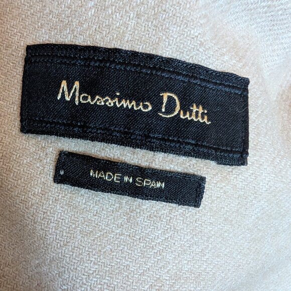 Massimo Dutti Wool blend blazer career Beige Size US10 Tailored Quiet Luxury - Picture 5 of 14